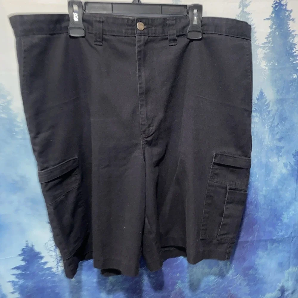 Dickies Men's Black Canvas Cargo Shorts W44 Inseam 10